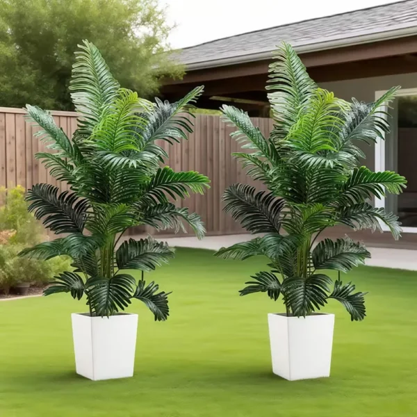35-inch artificial giant palm tree plant - 2 pieces lifelike green leaves