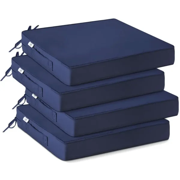 Chair Cushions Set of 4 Waterproof Outdoor Seat Cushions with Handle and Ties