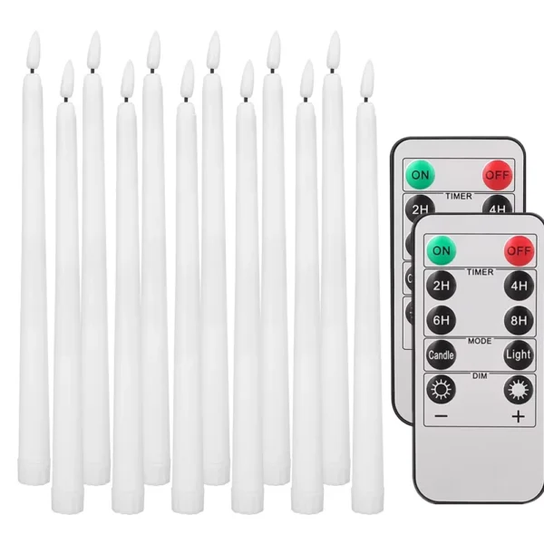 LED Flameless Taper Candles 11" Battery Operated Ivory Candlesticks