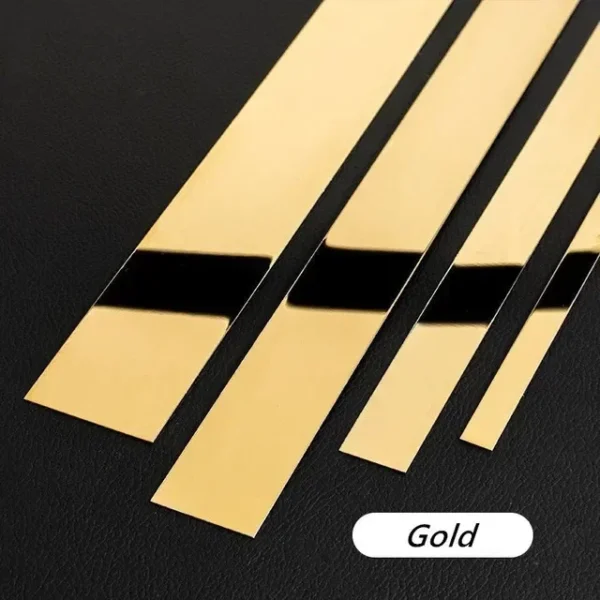 1 Roll Gold wall sticker stainless steel flat decorative lines titanium wall ceiling edge strip mirror living room decoration