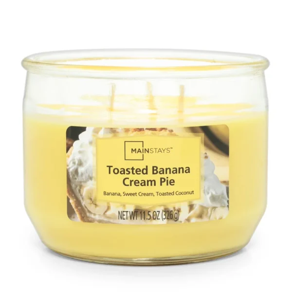 Toasted Banana Cream Pie Scented Large 3 Wick Candle Home Fragrance Aromatherapy Gift